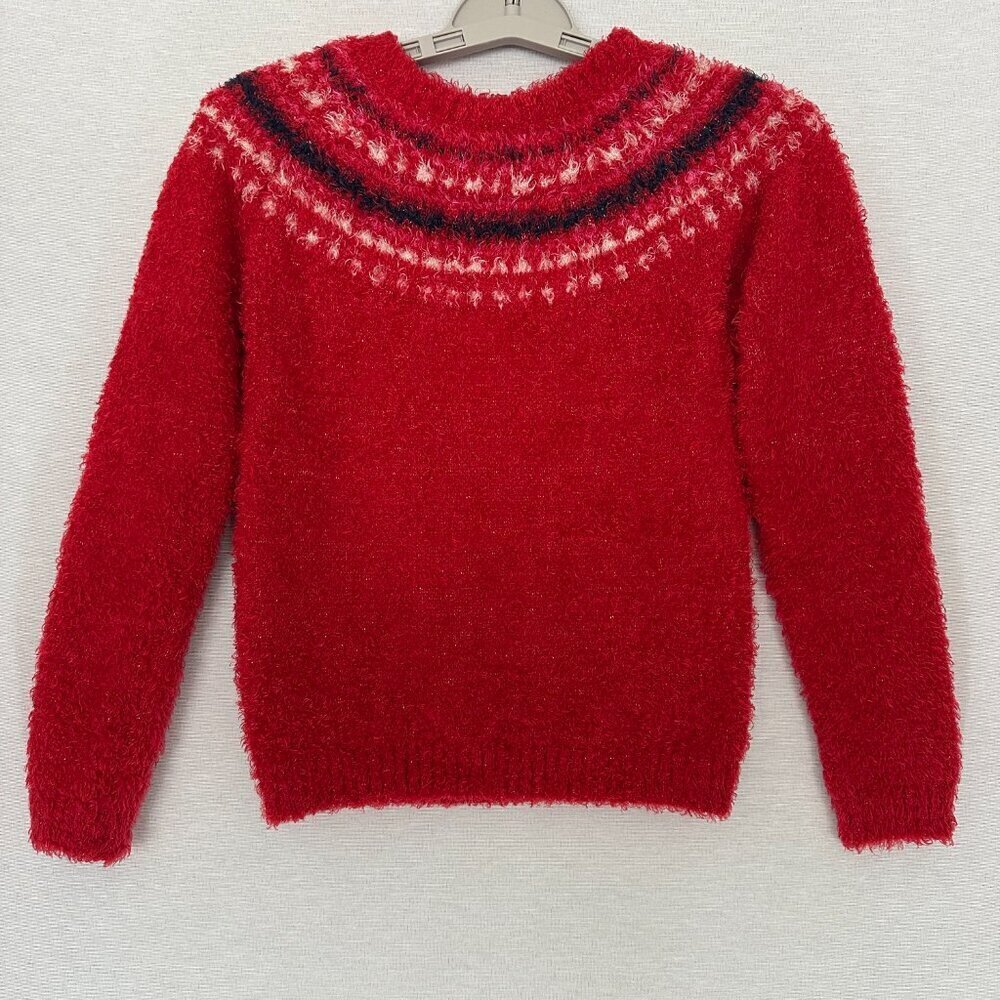 EPIC THREADS GIRLS FAIR ISLE SWEATER LONG SLEEVE FUZZY AND SOFT SIZE M